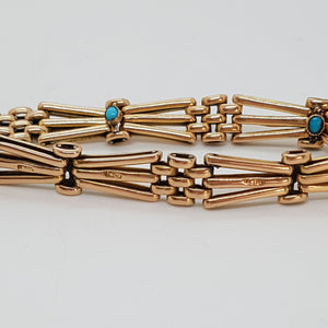 Antique 15ct Gold Turquoise Bracelet