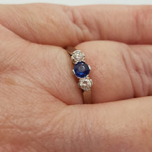 Load image into Gallery viewer, Antique 18ct Gold and Platinum Sapphire and Diamond Ring
