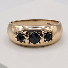 Load image into Gallery viewer, Vintage 9ct Gold Sapphire Gypsy Ring
