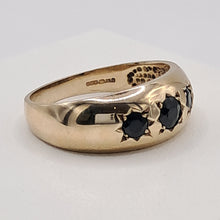 Load image into Gallery viewer, Vintage 9ct Gold Sapphire Gypsy Ring
