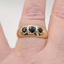 Load image into Gallery viewer, Vintage 9ct Gold Sapphire Gypsy Ring
