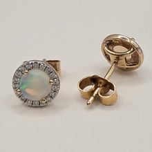 Load image into Gallery viewer, 9ct Gold Opal and Diamond Earrings
