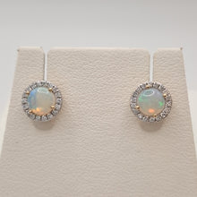 Load image into Gallery viewer, 9ct Gold Opal and Diamond Earrings
