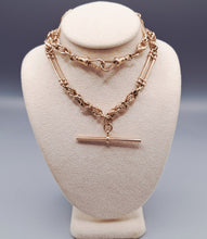 Load image into Gallery viewer, Vintage 9ct Rose Gold Double Albert Necklace
