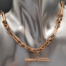 Load image into Gallery viewer, Vintage 9ct Rose Gold Double Albert Necklace
