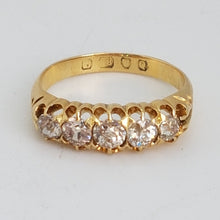 Load image into Gallery viewer, Antique 18ct Gold Old European Cut 5 Stone Diamond Ring
