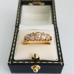 Antique 18ct Gold Old European Cut 5 Stone Diamond Ring