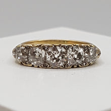 Load image into Gallery viewer, Antique 18ct Gold Carved Half Hoop Diamond Ring.
