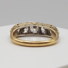 Load image into Gallery viewer, Antique 18ct Gold Carved Half Hoop Diamond Ring.
