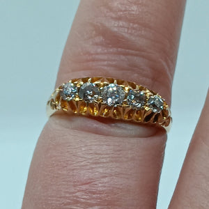 Antique 18ct Gold Five Stone Diamond Ring