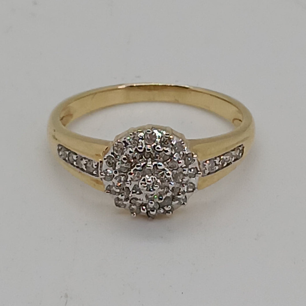 9ct Gold Diamond Cluster Ring