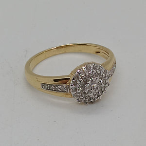 9ct Gold Diamond Cluster Ring