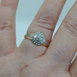 9ct Gold Diamond Cluster Ring