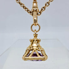 Load image into Gallery viewer, Vintage 9ct Gold Amethyst Fob Pendant
