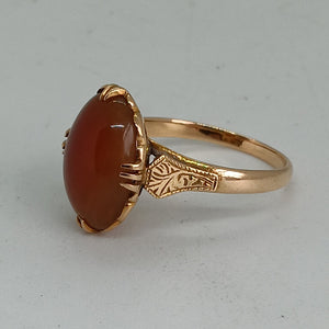 14ct Gold Agate Stone Ring