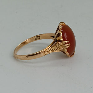 14ct Gold Agate Stone Ring