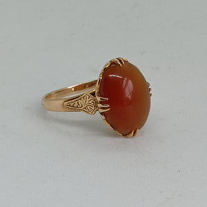 14ct Gold Agate Stone Ring