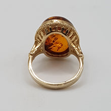 Load image into Gallery viewer, 9ct Gold Amber Dress Ring
