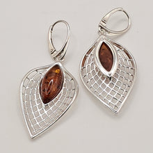 Load image into Gallery viewer, Sterling Silver Amber Drop Earrings
