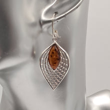 Load image into Gallery viewer, Sterling Silver Amber Drop Earrings
