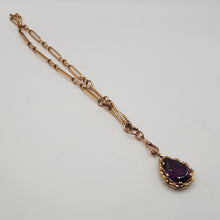 Load image into Gallery viewer, Antique 9ct Gold Necklace and 14ct Gold Amethyst Pendant
