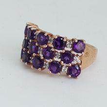 Load image into Gallery viewer, 9ct Gold Amethyst and Diamond Dress Ring
