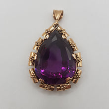 Load image into Gallery viewer, Antique 9ct Gold Necklace and 14ct Gold Amethyst Pendant
