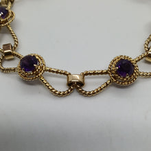 Load image into Gallery viewer, Vintage 9ct Gold Amethyst Bracelet
