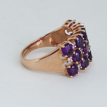 Load image into Gallery viewer, 9ct Gold Amethyst and Diamond Dress Ring
