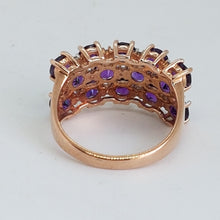 Load image into Gallery viewer, 9ct Gold Amethyst and Diamond Dress Ring
