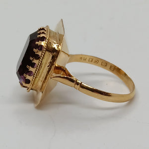 Antique 18ct Gold Amethyst Dress Ring