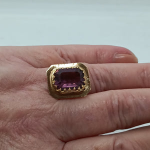 Antique 18ct Gold Amethyst Dress Ring