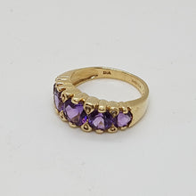 Load image into Gallery viewer, 9ct Gold Amethyst Diamond Ring
