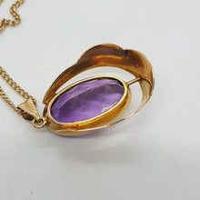 Load image into Gallery viewer, Vintage 9ct Gold Amethyst Pendant
