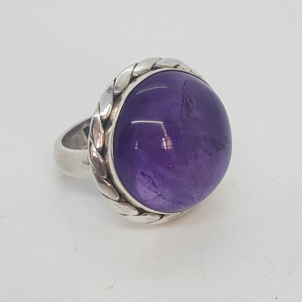 Vintage Sterling Silver Amethyst Ring