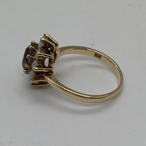 Vintage 9ct Gold Amethyst and Opal Ring