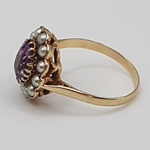Load image into Gallery viewer, Vintage 9ct Amethyst and Pearl Ring
