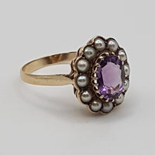 Load image into Gallery viewer, Vintage 9ct Amethyst and Pearl Ring
