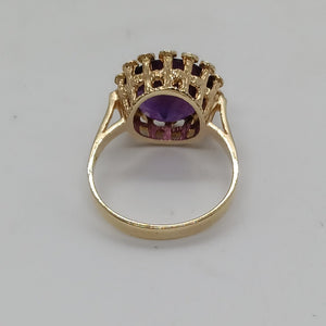 Vintage 9ct Gold Amethyst Dress Ring