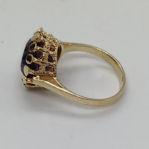 Vintage 9ct Gold Amethyst Dress Ring