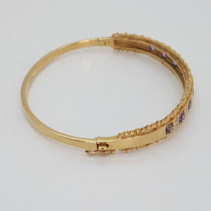 Vintage 9ct Gold Amethyst and Diamond Bracelet