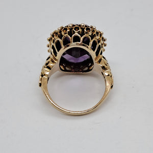 Vintage 9ct Gold Amethyst Cocktail Ring