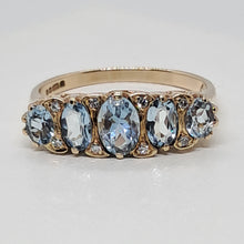 Load image into Gallery viewer, Vintage 9ct Gold Aquamarine and Diamond Ring
