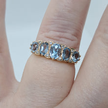Load image into Gallery viewer, Vintage 9ct Gold Aquamarine and Diamond Ring
