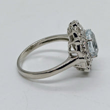 Load image into Gallery viewer, Sterling Silver Light Green Quartz and CZ Ring
