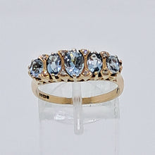 Load image into Gallery viewer, Vintage 9ct Gold Aquamarine and Diamond Ring
