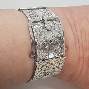 Vintage Sterling Silver Buckle Bracelet