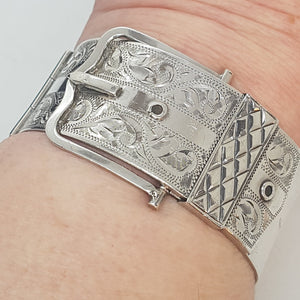 Vintage Sterling Silver Buckle Bracelet