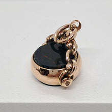 Load image into Gallery viewer, Antique 9ct Gold Bloodstone Swivel Fob Pendant.
