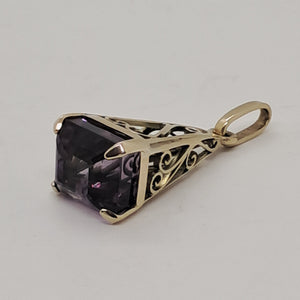 Vintage 9ct Gold Amethyst Fob
